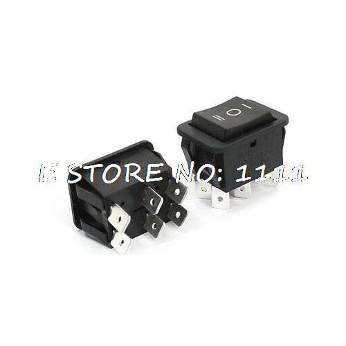 2 Pcs Snap in Mount Momentary DPDT Rocker Switch 15A 250V 20A 125V AC for Car