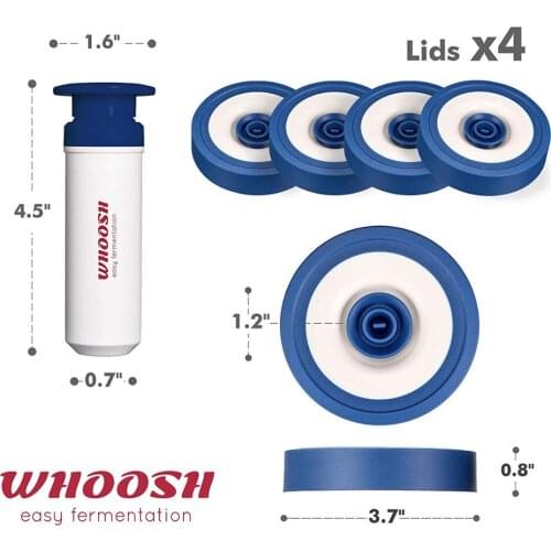 4 Pcs Airlock With Valve Fermentation Lids for Wide-Mouth Mason Jar For Weed Herbs Food Storage Vacuum Taiwan Made