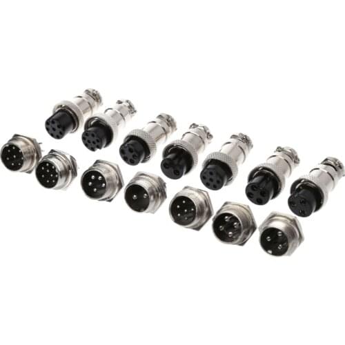 Aviation Plug Male & Female Wire Panel Metal Connector 16mm 2/3/4/5/6/8/9 Pin GX16