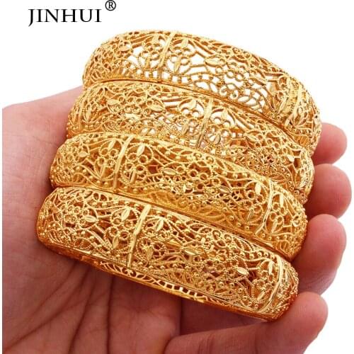 Dubai 24k gold plated Bracelet bangles for women wedding party jewelry African bangle bracelets gifts Womens accessories