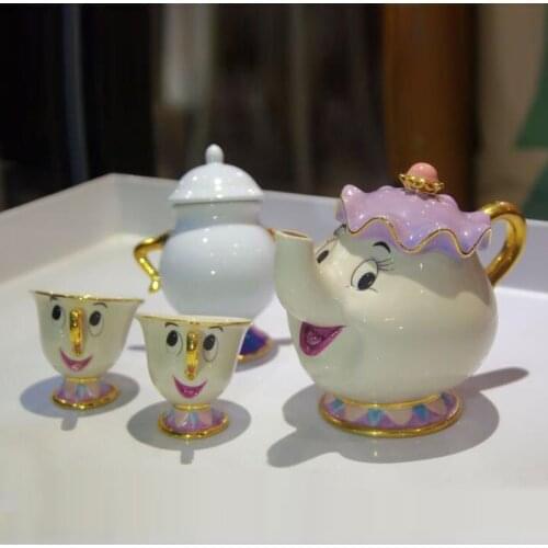 Cartoon Beauty And The Beast Bone China Mug Tea Set Mrs Potts And Chips Teapot Coffee Cup Set Classical Style