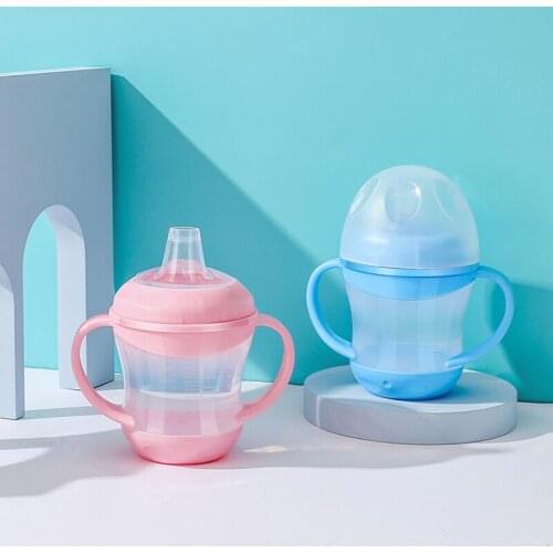 Newborn Kids Water Sippy Cup Baby Feeding Bottle Cups With Straws Leakproof Water Bottles Outdoor Portable Childrens Drinker