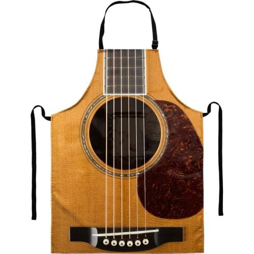 Apron for Home and Kitchen 3D Fashion Guitar Pattern Design Women Cooking Baking Bibs Apron Waterproof Antifouling Pinafore 2021