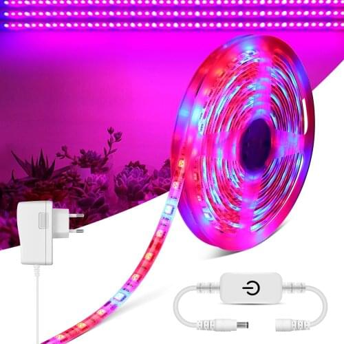 5M USB Full Spectrum Phytolamps Lamp Grow Plant Light Strip Dimmable Touch Switch For Seed Plants Flowers Greenhouses Hydroponic