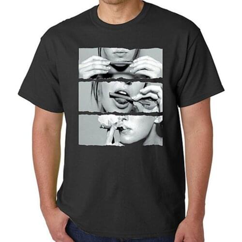 Girl Rolling Blunt T shirt mens TOP design casual printing T Shirt US standard plus sizewholesale