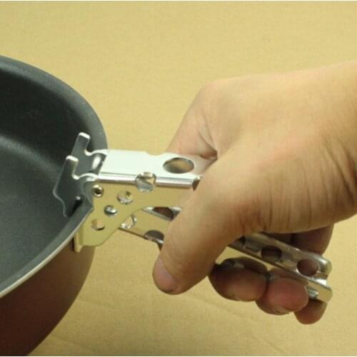 Pot Gripper Aluminum Alloy Portable Pot Bowl Clamp Anti-scald Cooking Supplies For Outdoor Camping Picnic Barbecue Cookware