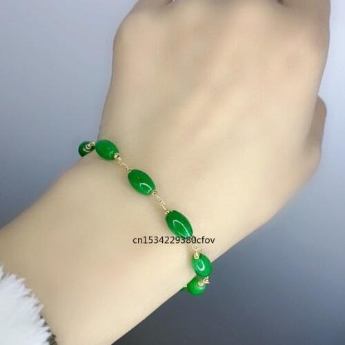 Customized Green Beads Bracelet Hand Knotting Bangle Customized Amulet Women Jade Chinese Natural Gifts Charm Jewelry