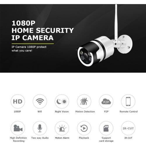 Outdoor Security Camera Home Surveillance Camera Waterproof WiFi Camera with Face Sound Motion Detection Night Vision D