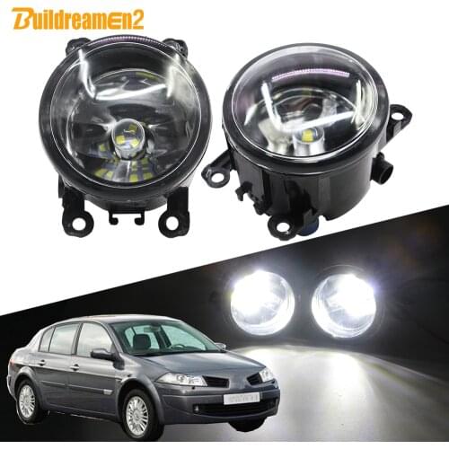 Buildreamen2 For Renault Megane 2/II 3/III 2002-2015 Car H11 Front Fog Light KIT Lampshade + Bulb Daytime Running Light DRL 12V