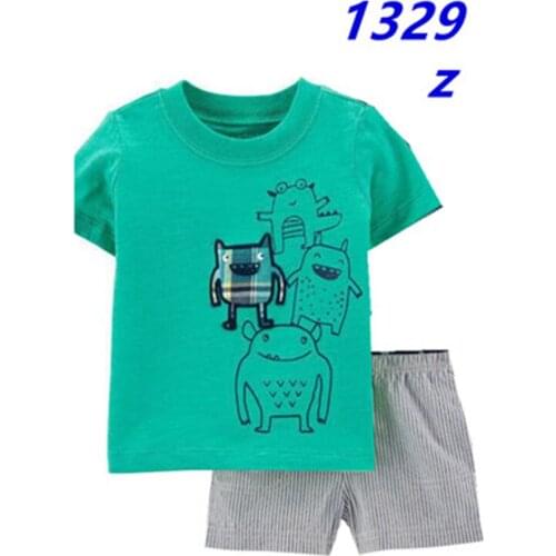 Summer Kids Boy Girls Clothing Pajamas Set 100% Cotton Children Sleepwear 2pcs Cartoon Tops+Pants Toddler Kid Clothes Pyjamas