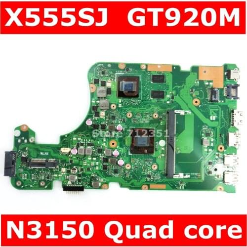 X555SJ MAIN_BD._0M /N3150/AS GT920M Mainboard REV 2.0 For ASUS X555 X555S X555SJ A555 A555S Laptop Motherboard 100% Tested