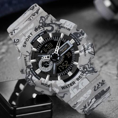 Mens Quartz Waterproof Shockproof Watch Fashion Multifunction Women Digital Clock Man relogios masculino Sports Watches 2021