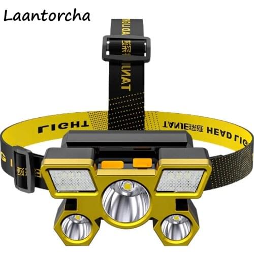 Fishing Headlamp USB Rechargeable Portable 5 LED Headlamp Powerful COB Headlight for Hunting Lantern Outdoor Camping torch
