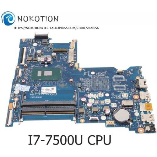 NOKOTION For HP 15-AY 15-AY180TX Laptop Motherboard I7-7500U CPU DDR4 CDL50 LA-D707P 914598-601 914598-001 914598-501