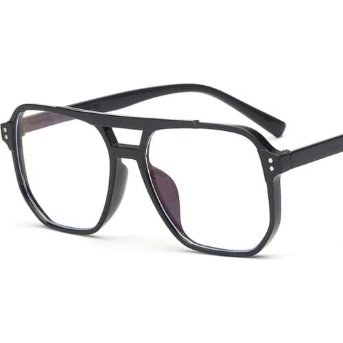 2021 New Retro Square Reading Glasses Anti-Blue Light Computer Eyeglasses Big Size Eyeglasses Frame Men Women Decorative Glasses