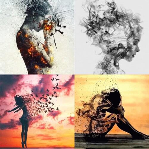 YI BRIGHT 5D DIY Full Square Diamond Painting Girl Mosaic Embroidery Cross Stitch Portrait Home Decoration By Number Painting