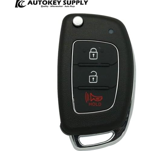 AUTOKEY SUPPLY factory direct sales.for Hyundai 2+1 Buttons remote flip key complete FSK 433Mhz chip:4D60 80BIT AKHKC404