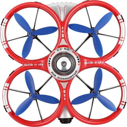 Rc Drone CX-60 AIR Dominator 2.4G 4CH 6 Axis Gyro Mobile WIFI RC Infrared Fighting Drones-Red+Blue(2pcs)