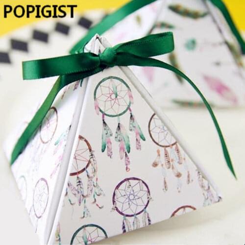 Romantic Dream catcher Paper Box Gift Box Carton Packaging for Cookie Macarons Box Wedding Favors Candy Box 30pcs