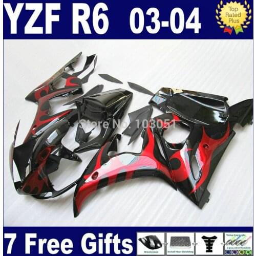 Custom OEM motorcycle fairings kit For Yamaha YZF R6 2003 2004 2005 R YZF R6 03 04 05 plastics big flame body fairing kits