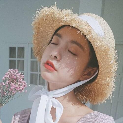 Summer Ladies Sunshade Hat,Sun Hat Beach Hat Lafite Grass Hat