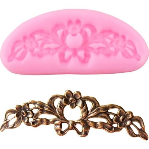 Flower Floral Swag Border Silicone Mold Scroll Relief Cupcake Topper Fondant Cake Decorating Tools Candy Chocolate Gumpaste Mold