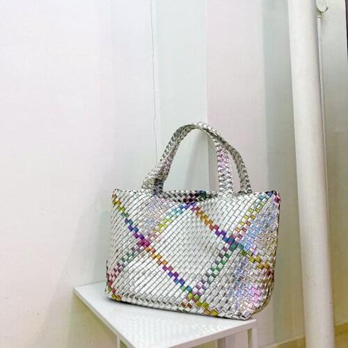 Purse and Handbag Top Quality Shoulder Bag Retro Color Woven Large Capacity Tote Bag for Women 2021 Designer Luxury Soft Plaid