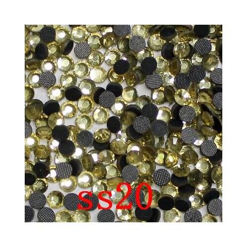 Light topaz 1440pcs/lot ss20 DMC HotFix FlatBack Rhinestones Crystal Glass Strass Rhinestones wedding dress hot fix stones
