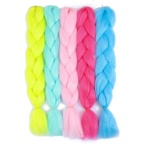 Glowing Braiding Hair Florescent Light Braids Synthetic Jumbo Braid Shining Hair in the Darkness Hair Multiple Colour