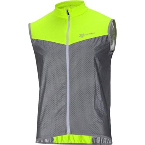 ROCKBROS Cycling Vest Reflective Cycling Sleeveless Jacket Men Outdoor Sportswear Short Jersey Bike Breathable Windproof Coat