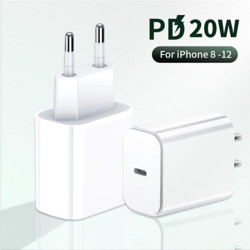 PD 20W Fast Charging USB C Charger for iPhone 12 Pro Max 11 12 Mini XR XS X 8 Plus PD Charger Adapter for iPad Pro Air 4 2020