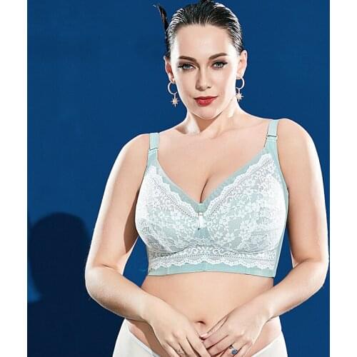 Minimizer Women Bras Full Coverage Non-Padded Wire Free Bralette Plus Size Lace Sheer Convertible Underwear Big bh Cup e f g h i