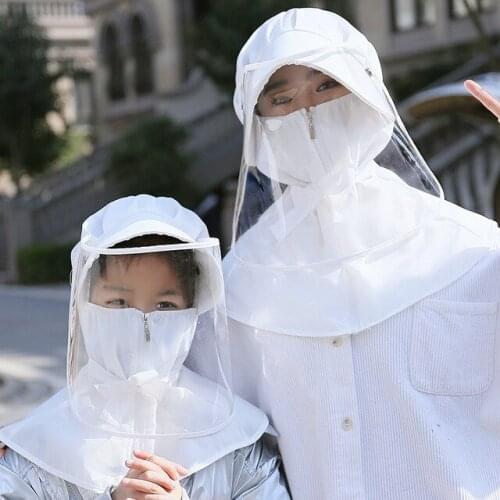 1PC Adult Children Hat Protective Cap Sun Hat Dustproof Boy and Girl Removable Cap Basin Hats Headwear Solid Ball Double-layers