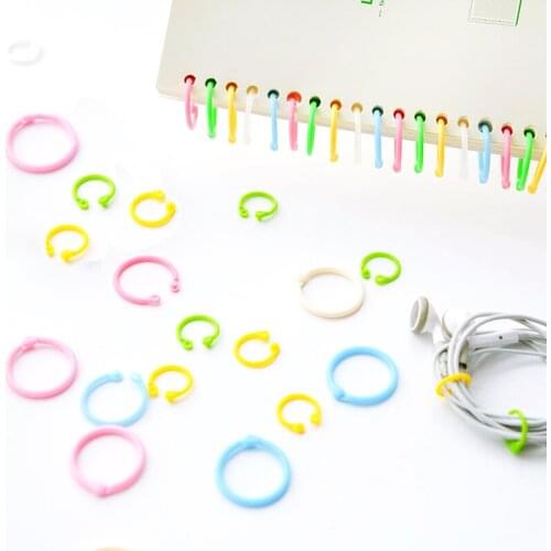 12pc Creative Multifunction Circle Ring DIY Albums Loose Leaf Book Binder Hoops Colorful Notebook Circle Ring Key Rings Supplies