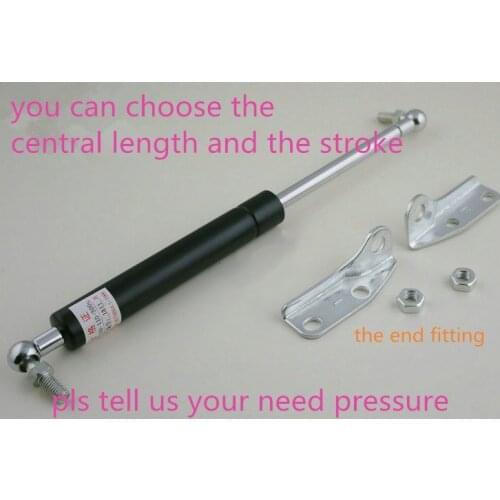 2pcs/lot Pressure 30N to 1000N force 160-800mm central distance,60-240mm stroke, pneumatic Gas Spring, Lift Prop Damper end