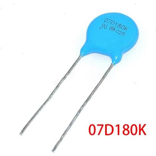 20pcs varistor 07D180K 18V piezoresistor 7D180K 07D180