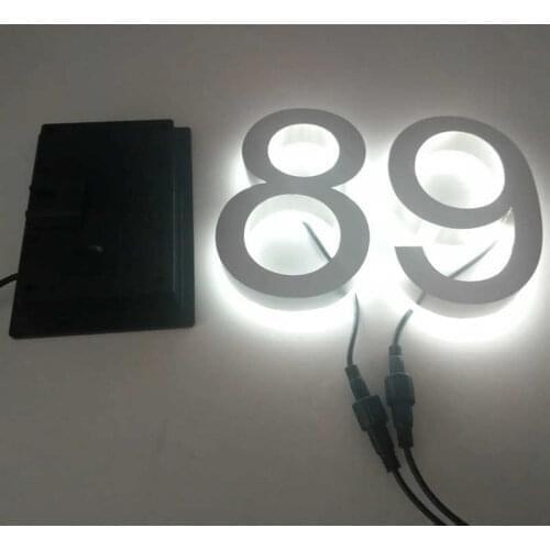 3D led Solar house numbers stainless steel Waterproof Light address numbers (0-9) 5" height