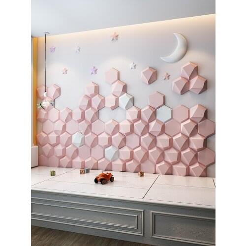 3d three-dimensional anti-collision wall sticker self-adhesive background wall bedroom wall decoration room soft package wall