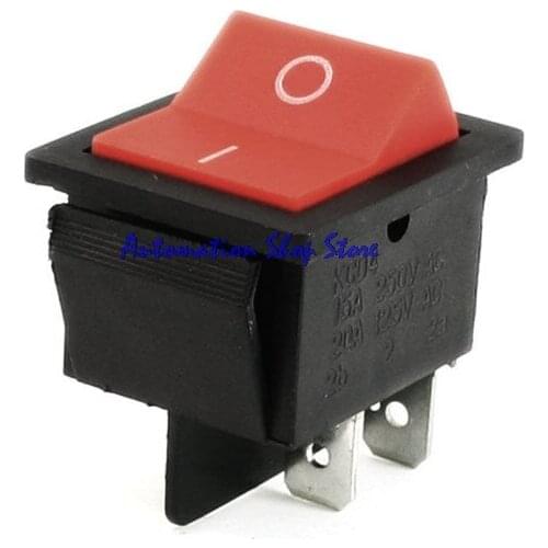 5PCS KCD4 Latching Rocker Switch Power Switch DPST I/O 4 Pins Red 16A 250VAC 20A 125VAC