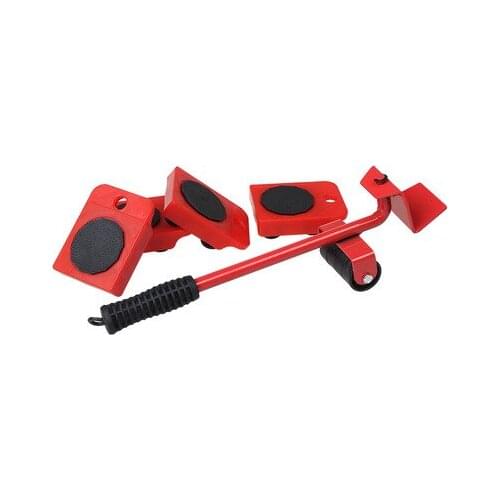 5Pcs/set Furniture Mover Tool Furniture Transport Lifting Heavy Stuffs Moving Tool 4 Wheeled Mover Roller+1 Wheel Bar