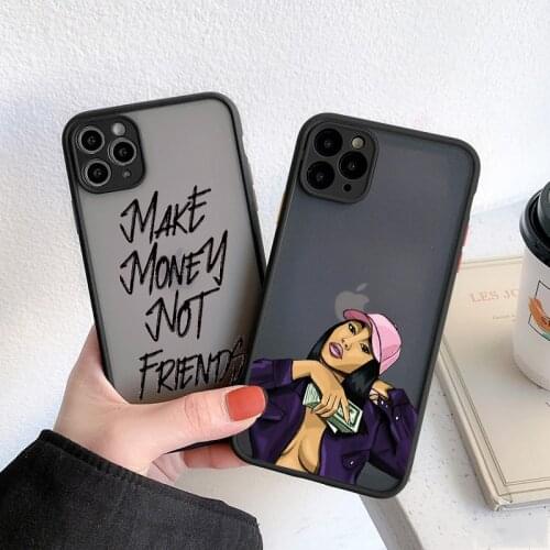 Rich Girl Phone Case For iPhone 12 11 Pro Max X Xs max XR 7 Plus 6 6S 7 8 Plus SE 2 Cute Anti-fall Cover Make Money Not Friend