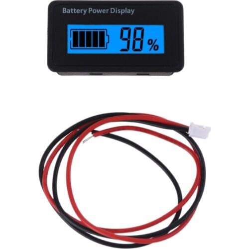 12V 24V 48V Digital Battery Capacity Display Universal LCD Car Motorcycle Lead-acid Lithium Battery Monitor Voltmeter
