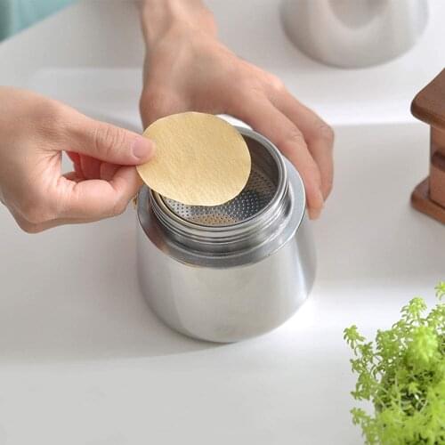 AYEVIN Wooden Round Drip Paper Coffee Filter Moka Pot Espresso 100pc/Pack Tea Strainer Maker