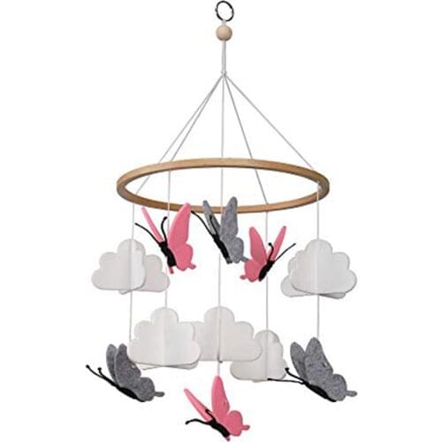 Baby Crib Mobile Butterflies In The White Clouds Baby Ceiling Hanging Nursery Decor W50