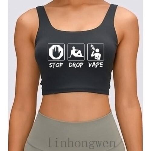 Vape Life Tee Women Tank Top Printing Funny Casual Gift Natural Summer Vintage Cotton Over Size S-XL Crop Top