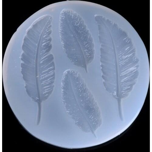 Jewelry Mold Feather Shapes Making Pendant Silicone Resin Cake DIY Craft Tools