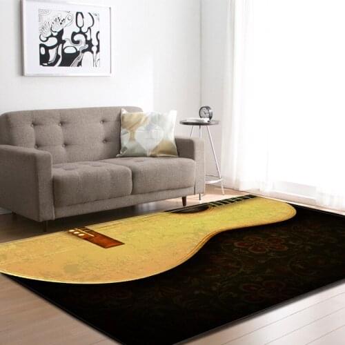 Guitar Modern 3D Printed Carpet Soft Flannel Kids Play Area Rugs Child Room Game Carpets Bedroom Decorative Living For Room Home
