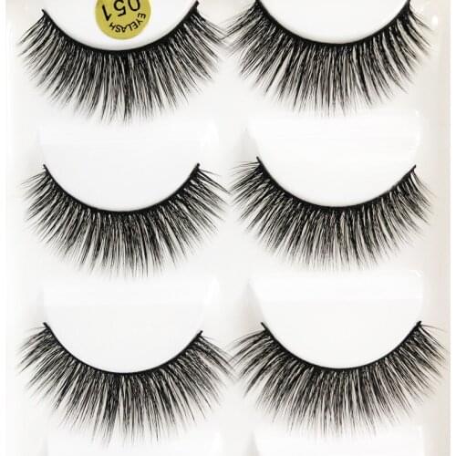Flash girl thick false eyelashes 051 100% handmade 5pais 3D mink Eyelashes thick false Eyelashes