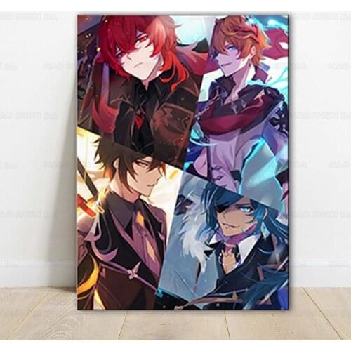 Canvas Anime Genshin Impact Pictures Home Decoration Paintings Poster HD Prints Wall Art Modular Living Room Framed