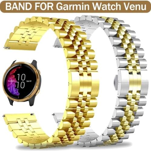 Classic Stainless Steel Band for Garmin Venu Watch Luxury Metal Watchband for Garmin Watch Bracelet Strap Accessories 20/22mm